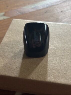 Chunky Black Acrylic Statement Ring Size 8
